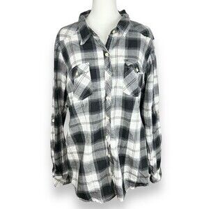 Torrid Plaid Long Sleeve Button Down Shirt Size 2